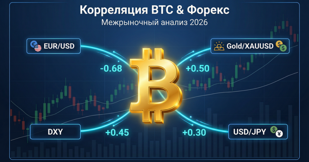 Корреляция Bitcoin EUR/USD DXY Gold — межрыночный анализ форекс и крипты