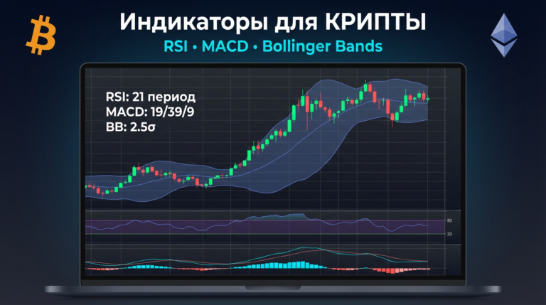 Настройки индикаторов RSI MACD Bollinger Bands для криптовалют Bitcoin Ethereum